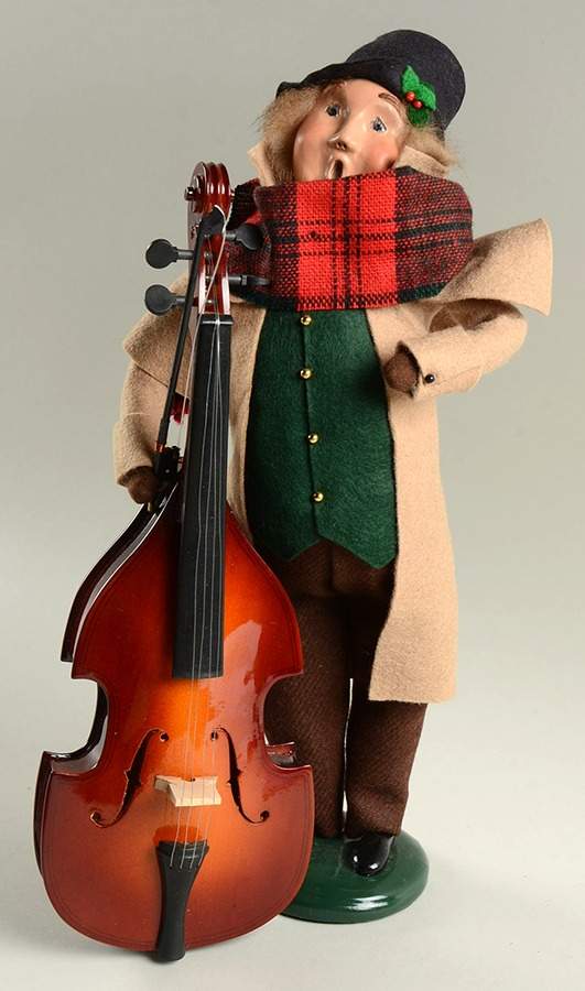 Christmas Waits Man With Double Bass - No Box by Byers' Choice Ltd-1