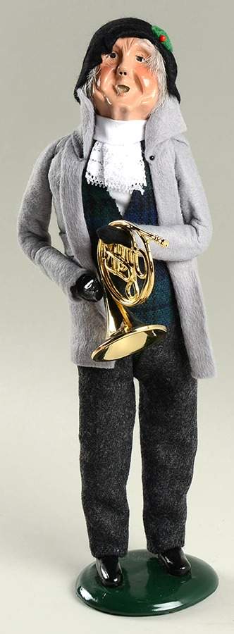 Christmas Waits Victorian Man With French Horn - No Box by Byers' Choice Ltd-1
