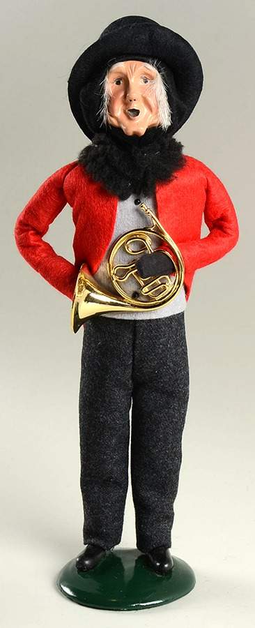 Christmas Waits Man With French Horn-Red Coat Top Hat - No Box by Byers' Choice Ltd-1
