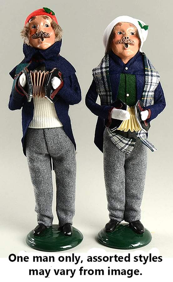 Christmas Waits Man With Accordion-Blue Tail Coat - No Box by Byers' Choice Ltd-1