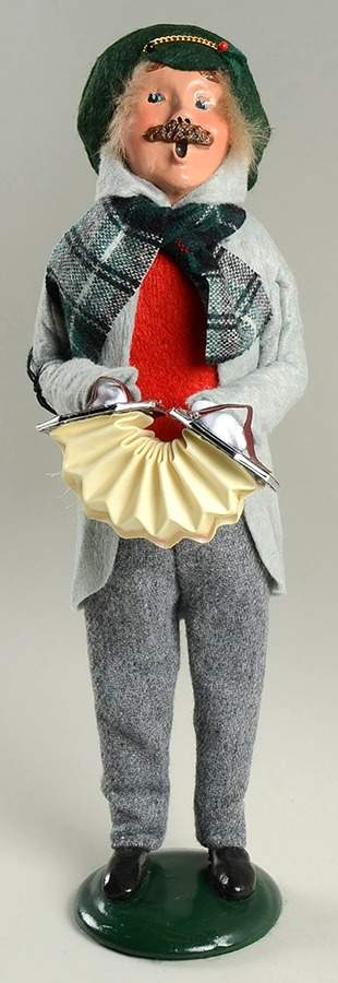 Christmas Waits Man With Accordion-Grey Coat - No Box by Byers' Choice Ltd-1