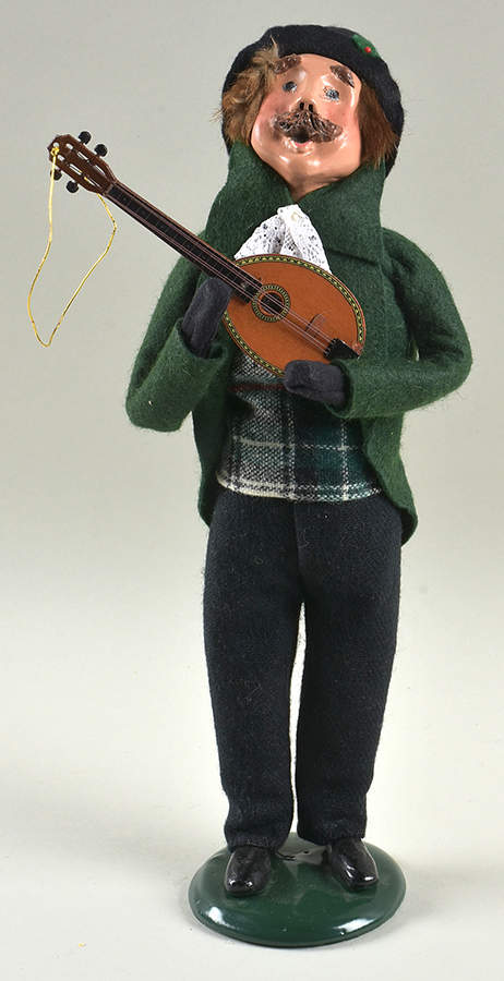 Musicians Man With Guitar-Green Coat - No Box by Byers' Choice Ltd-1