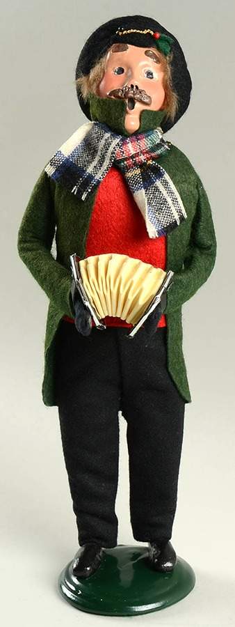 Musicians Man With Accordion-Green Coat - No Box by Byers' Choice Ltd-1