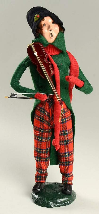 Musicians Man With Violin-Green Coat - No Box by Byers' Choice Ltd-1