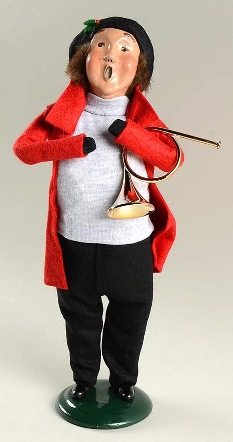 Musicians Post Horn Player-Man Red Coat - No Box by Byers' Choice Ltd-1