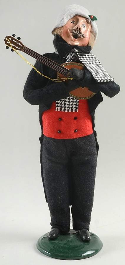 Musicians Mustache Man With Mandolin-Red Vest - No Box by Byers' Choice Ltd-1