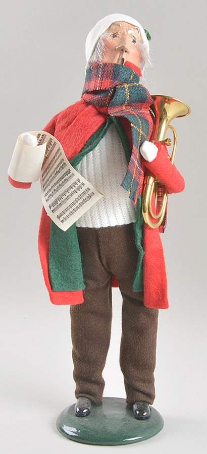 Musicians Man With Flugelhorn-Red Coat - No Box by Byers' Choice Ltd-1