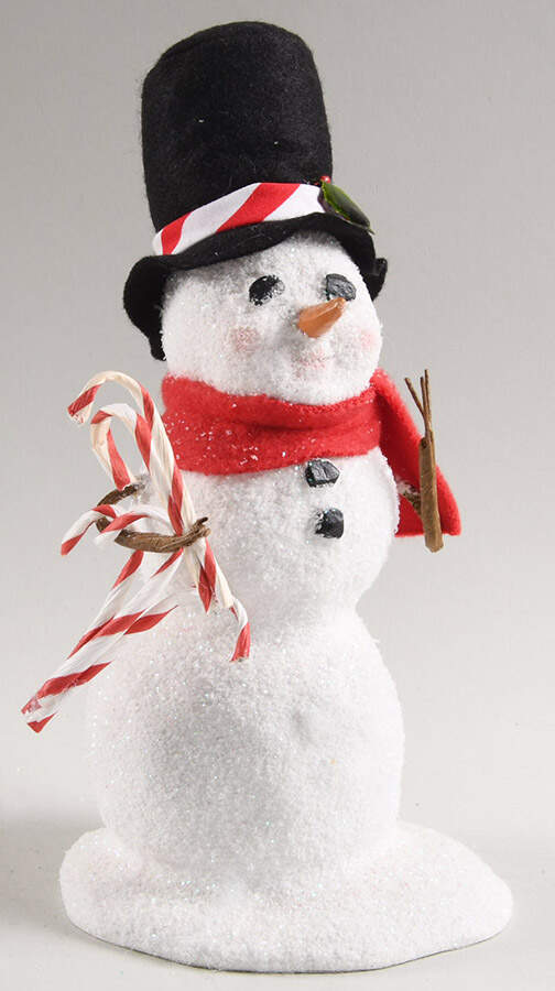 Snowmen Snowman With Top Hat And Candy Canes - No Box by Byers' Choice Ltd-1