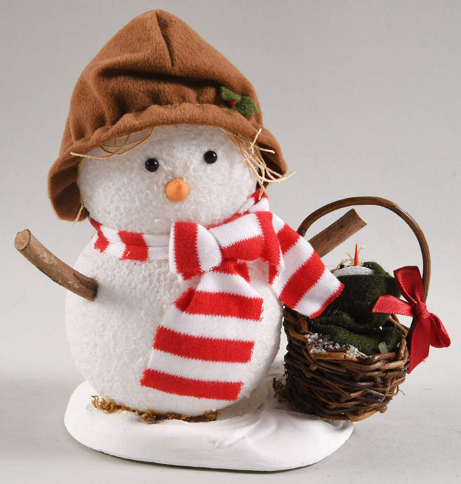 Snowmen Snowlady With Baby In Basket - No Box by Byers' Choice Ltd-1
