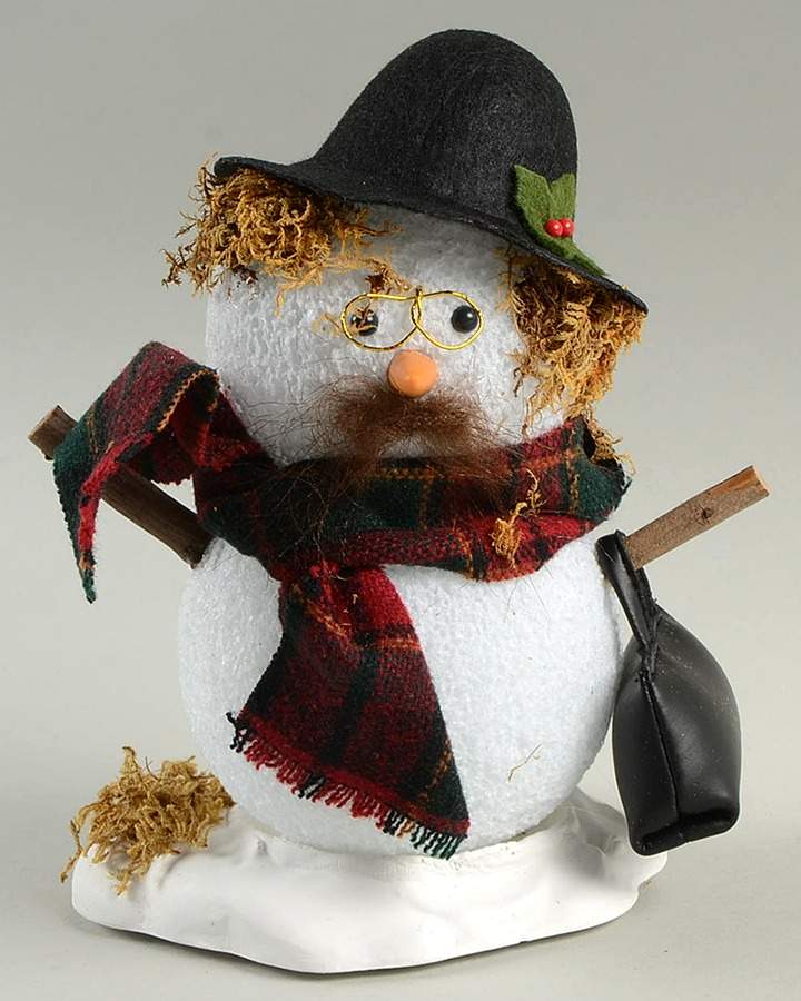 Snowmen Snowman In Glasses With Black Bag - No Box by Byers' Choice Ltd-1