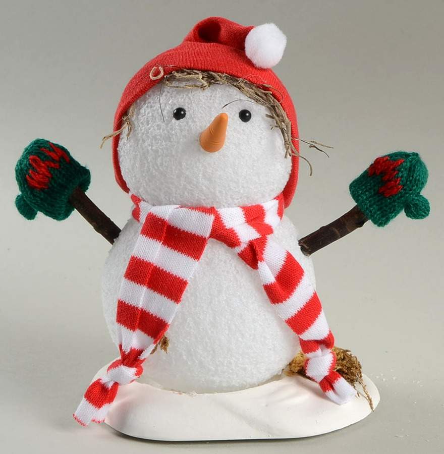 Snowmen Snowlady With Green Mittens - No Box by Byers' Choice Ltd-1