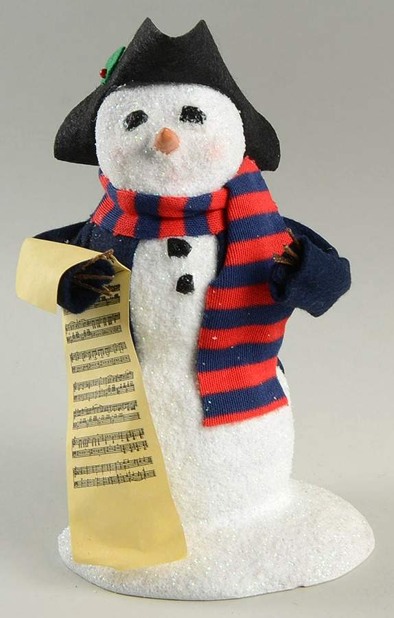 Snowmen Colonial Snowman In Hat With Music - No Box by Byers' Choice Ltd-1