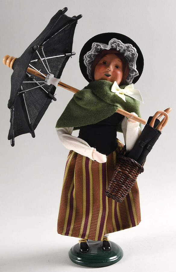Street Vendors Woman Selling Bumbershoots - No Box by Byers' Choice Ltd-1