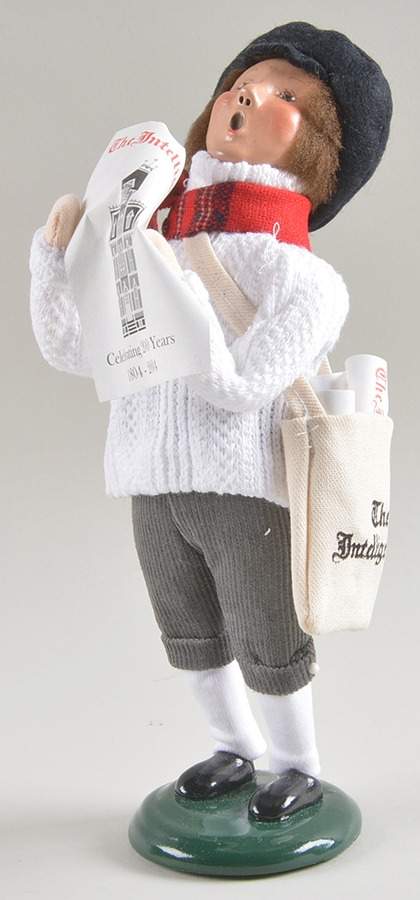 Street Vendors Newspaper Boy-The Intelligencer - No Box by Byers' Choice Ltd-1