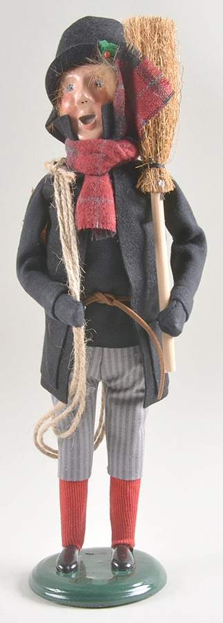 Street Vendors Man Chimney Sweep With Rope And Broom - No Box by Byers' Choice Ltd-1