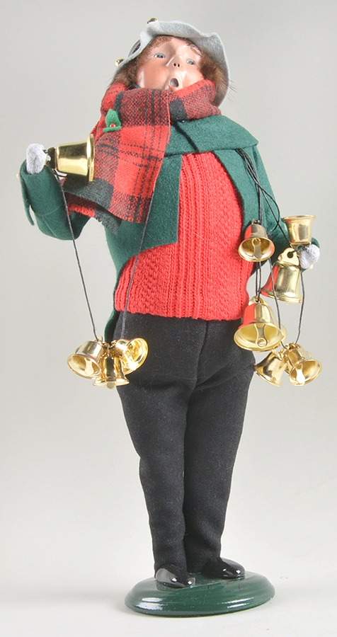 Street Vendors Man With Bells-Green & Red Coat - No Box by Byers' Choice Ltd-1