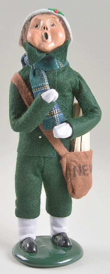 Street Vendors Newspaper Boy-Green Suit - No Box by Byers' Choice Ltd-1