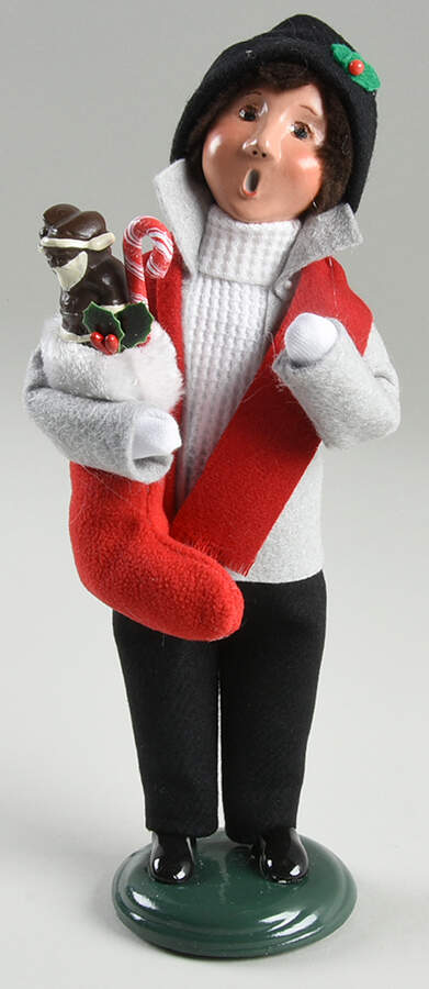 Christmas Market Sweets Boy With Stocking - No Box by Byers' Choice Ltd-1