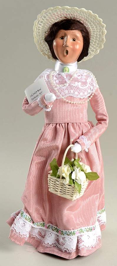 Spring Store Exclusives Woman In Pink With Flower Basket - No Box by Byers' Choice Ltd-1