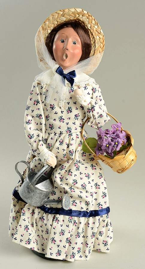Spring Store Exclusives Woman With Watering Can &Flower Basket - No Box by Byers' Choice Ltd-1
