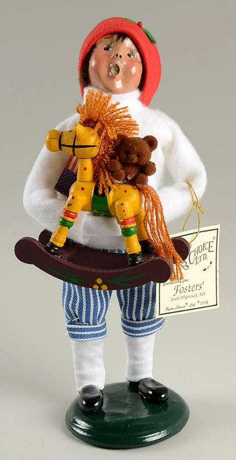Spring Store Exclusives Boy With Rocking Horse And Flag - No Box by Byers' Choice Ltd-1