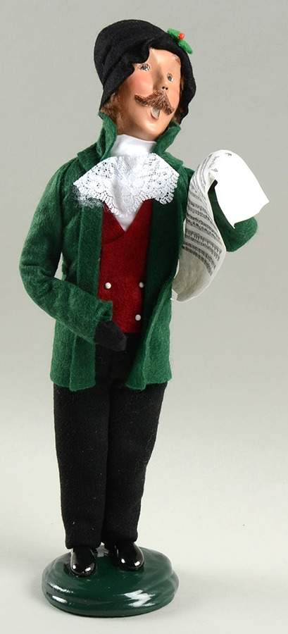 Victorian Assorted Carolers Mustache Man With Music-Green - No Box by Byers' Choice Ltd-1