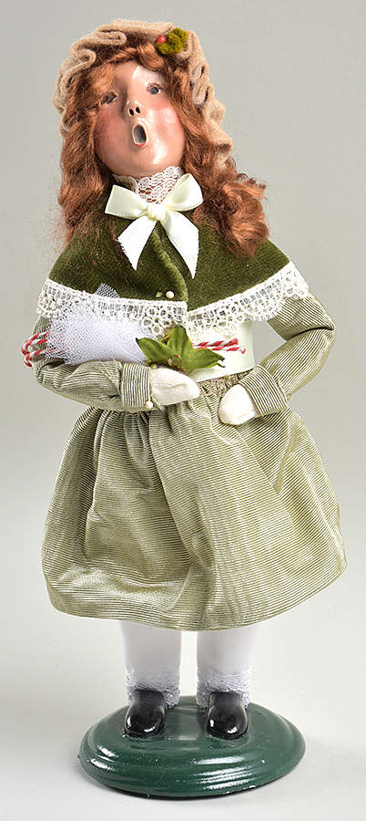 Victorian Assorted Carolers Girl With Candy Cane Green - No Box by Byers' Choice Ltd-1