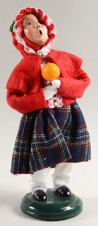 Victorian Assorted Carolers Girl With Fruit-Red  - No Box by Byers' Choice Ltd-1