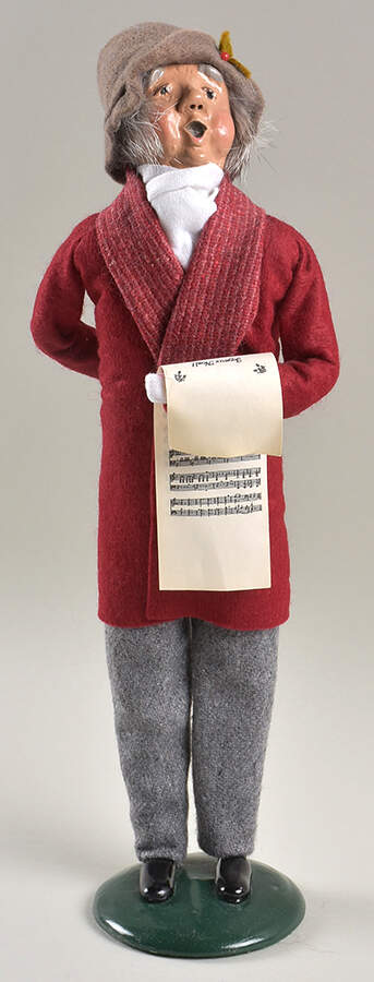 Victorian Assorted Carolers Grandfather With Music-Red Coat - No Box by Byers' Choice Ltd-1