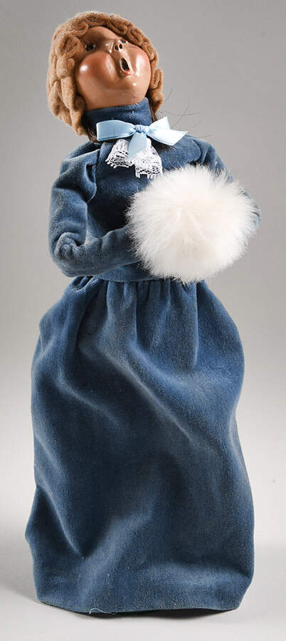 Victorian Assorted Carolers Woman With Muff-Blue Dress - No Box by Byers' Choice Ltd-1