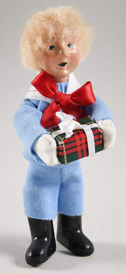 Victorian Assorted Carolers Toddler Standing With Gift - No Box by Byers' Choice Ltd-1