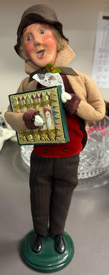 Victorian Assorted Carolers Man W/Crackers-Tan Coat - No Box by Byers' Choice Ltd-1