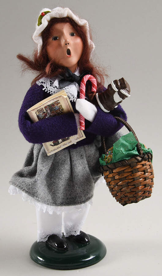 Victorian Assorted Carolers Girl Shopper With Gray Skirt - No Box by Byers' Choice Ltd-1