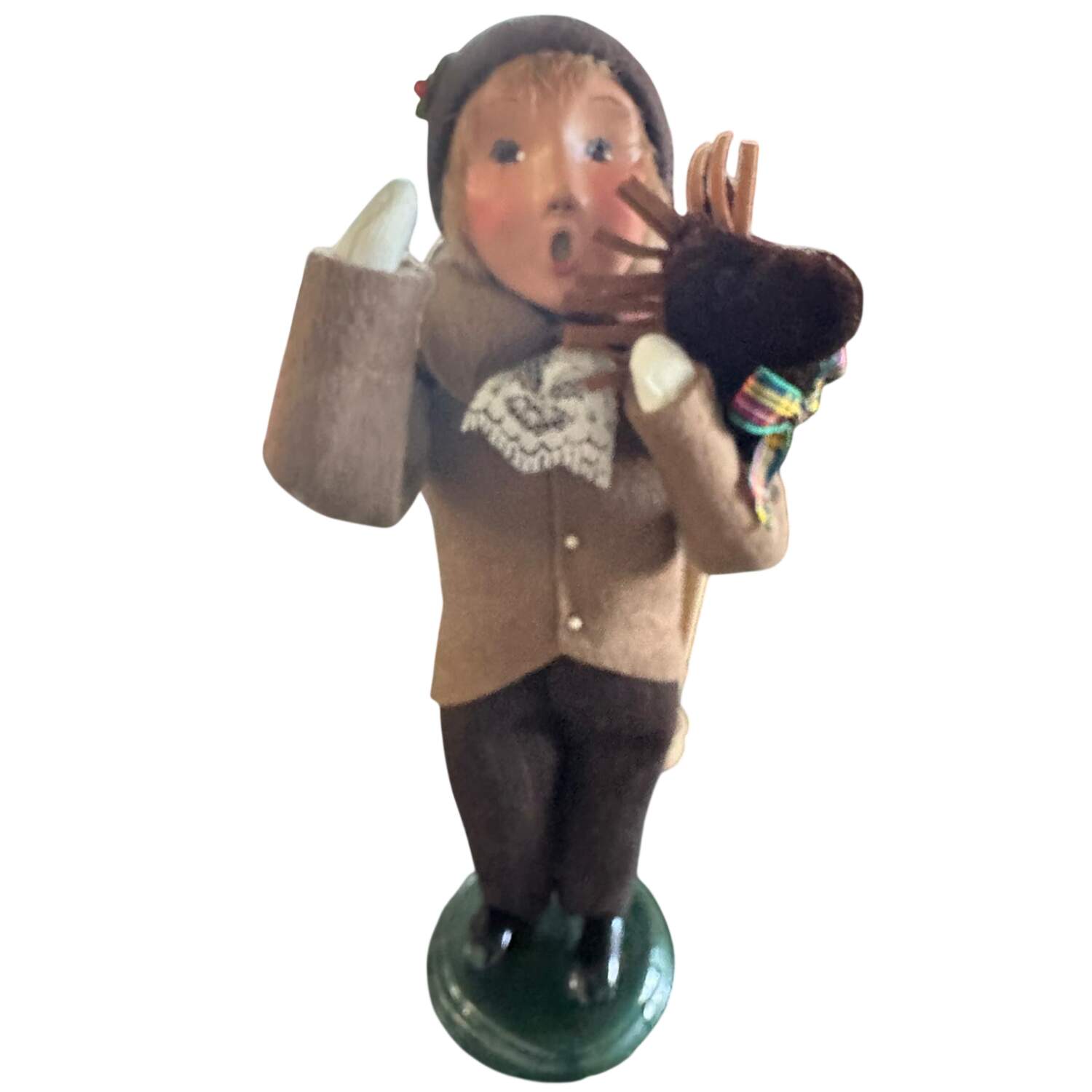 Victorian Assorted Carolers Boy With Hobby Horse-Tan - No Box by Byers' Choice Ltd-1