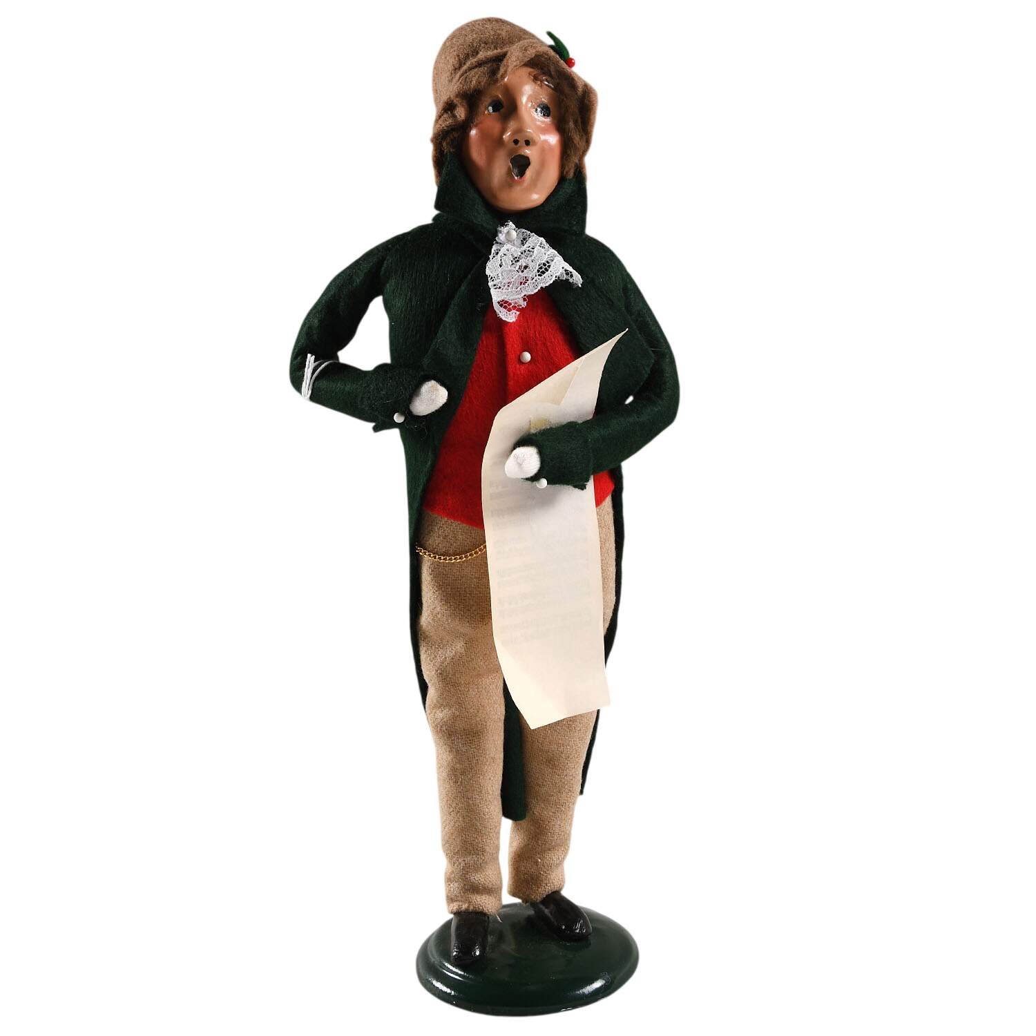 Victorian Assorted Carolers Man With Music-Green - No Box by Byers' Choice Ltd-1