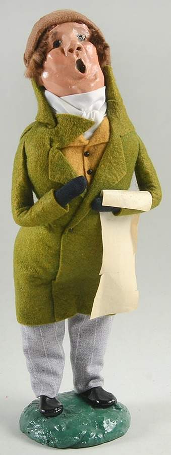 Victorian Assorted Carolers Man With Music-Olive Green - No Box by Byers' Choice Ltd-1