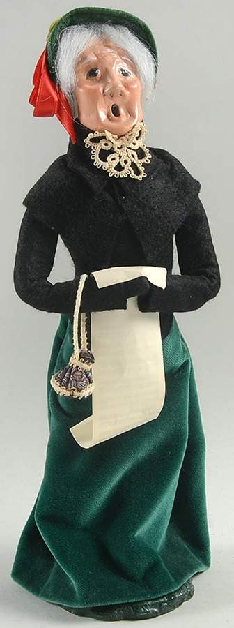 Victorian Assorted Carolers Grandmother With Music Green Bustle Skir - No Box by Byers' Choice Ltd-1