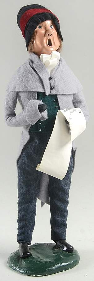 Victorian Assorted Carolers Man With Music-Grey Coat - No Box by Byers' Choice Ltd-1