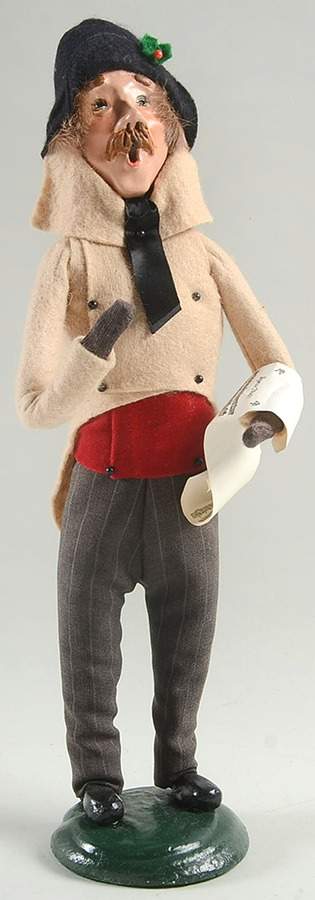 Victorian Assorted Carolers Mustache Man With Music-Tan Coat - No Box by Byers' Choice Ltd-1