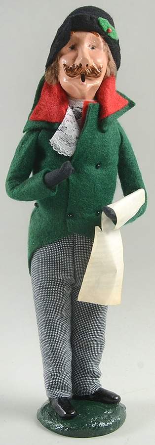 Victorian Assorted Carolers Mustache Man With Music-Green - No Box by Byers' Choice Ltd-1
