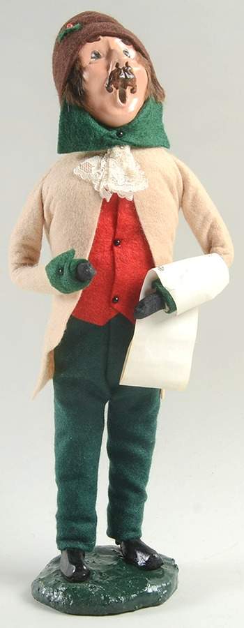 Victorian Assorted Carolers Mustache Man With Music-Tan Coat - No Box by Byers' Choice Ltd-1