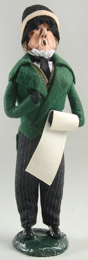 Victorian Assorted Carolers Man With Music-Green Coat - No Box by Byers' Choice Ltd-1
