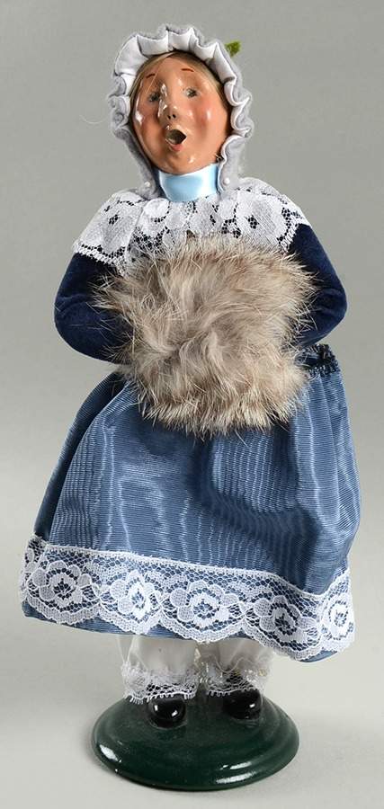 Victorian Assorted Carolers Teen Girl With Muff-Blue Dress - No Box by Byers' Choice Ltd-1