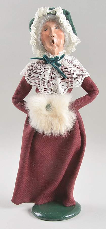 Victorian Assorted Carolers Grandmother With Muff-Burgundy Dress - No Box by Byers' Choice Ltd-1