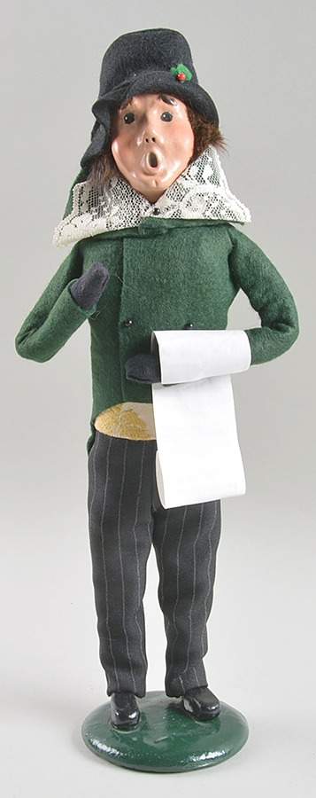 Victorian Assorted Carolers Man With Music-Green Coat - No Box by Byers' Choice Ltd-1