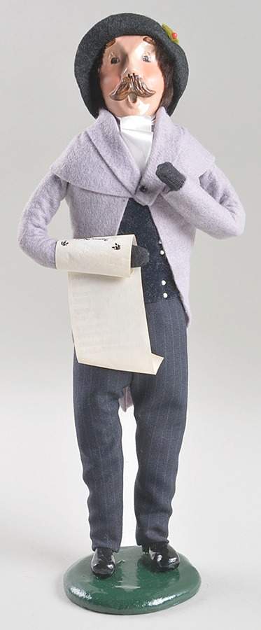 Victorian Assorted Carolers Mustache Man With Music-Grey - No Box by Byers' Choice Ltd-1