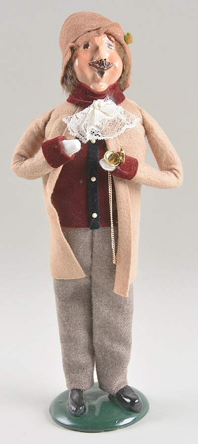 Victorian Assorted Carolers Mustache Man With Pocket Watch-Tan - No Box by Byers' Choice Ltd-1