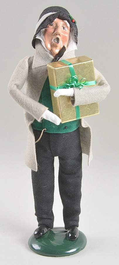 Victorian Assorted Carolers Grandfather With Gift-Grey - No Box by Byers' Choice Ltd-1