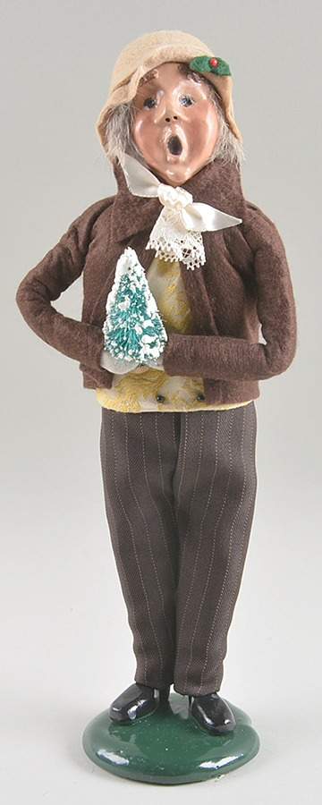 Victorian Assorted Carolers Grandfather With Tree-Brown - No Box by Byers' Choice Ltd-1