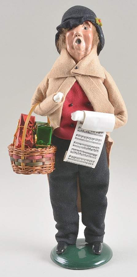 Victorian Assorted Carolers Man With Music & Basket-Tan - No Box by Byers' Choice Ltd-1